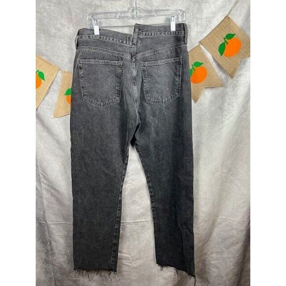 AGOLDE Criss Cross High Rise Straight Jeans in Shambles Black Distressed 31 - Picture 3 of 10